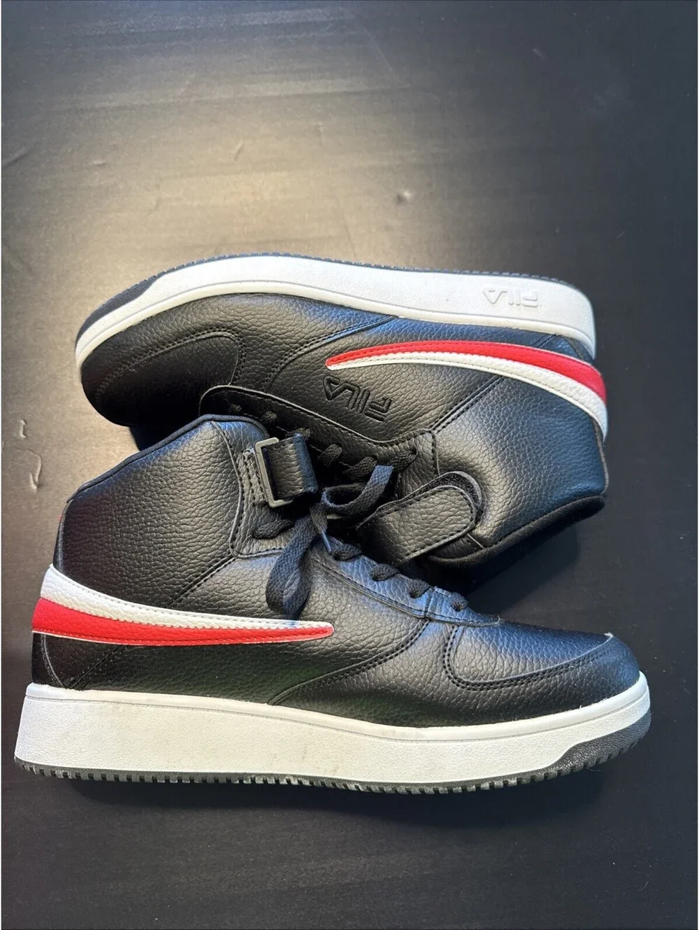 Fila Men's US 11 A-High Hi-Top Sneakers Black/White/Red 1CM00540-014